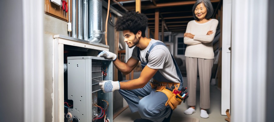 heater installation home basement